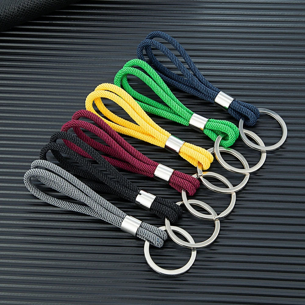 MKENDN Handmade Simple Waterproof Nautical Rope Keychain Outdoor Rock Climbing Camping Rescue Emergency Survival Rope Metal Gift