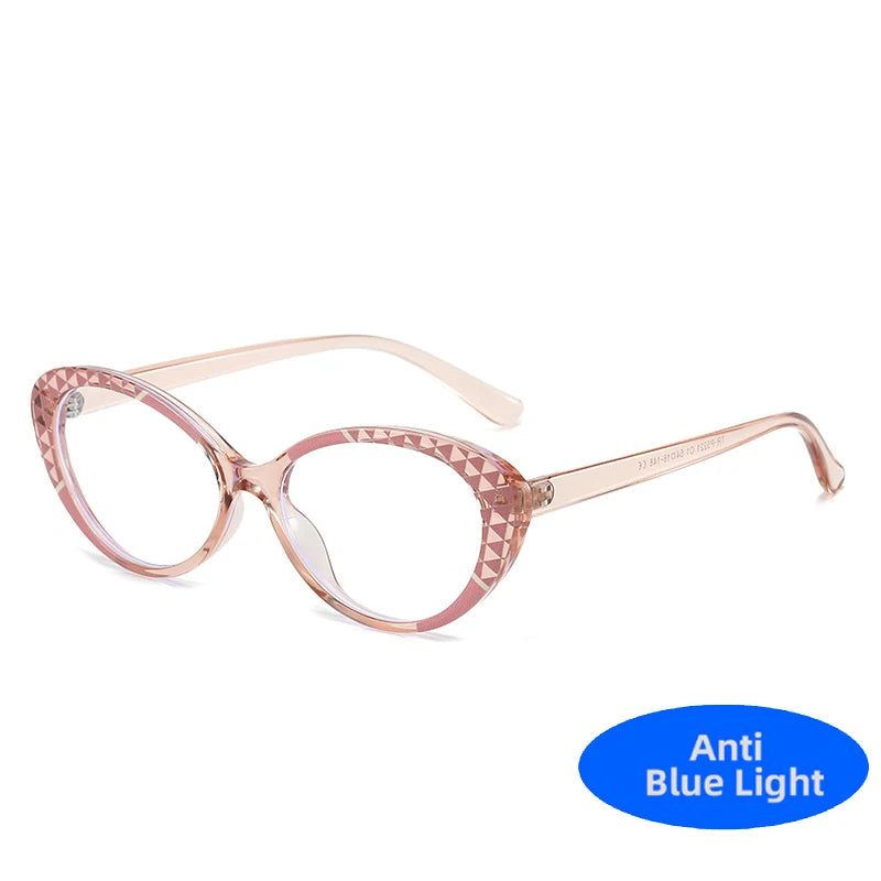 Cute Double Color Oval Anti Blue Light Glasses Computer Goggles Fashion Clear TR90 Frame Eyeglasses Blue Rays Blocking Eyewear