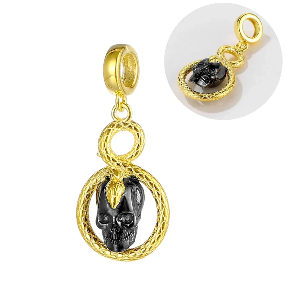 Night Glow Pumpkin,Skull,Vampire,Witch,Ghost Halloween Series Charm fit Pan Original Bracelet Holiday Jewelry DIY Fun Beads