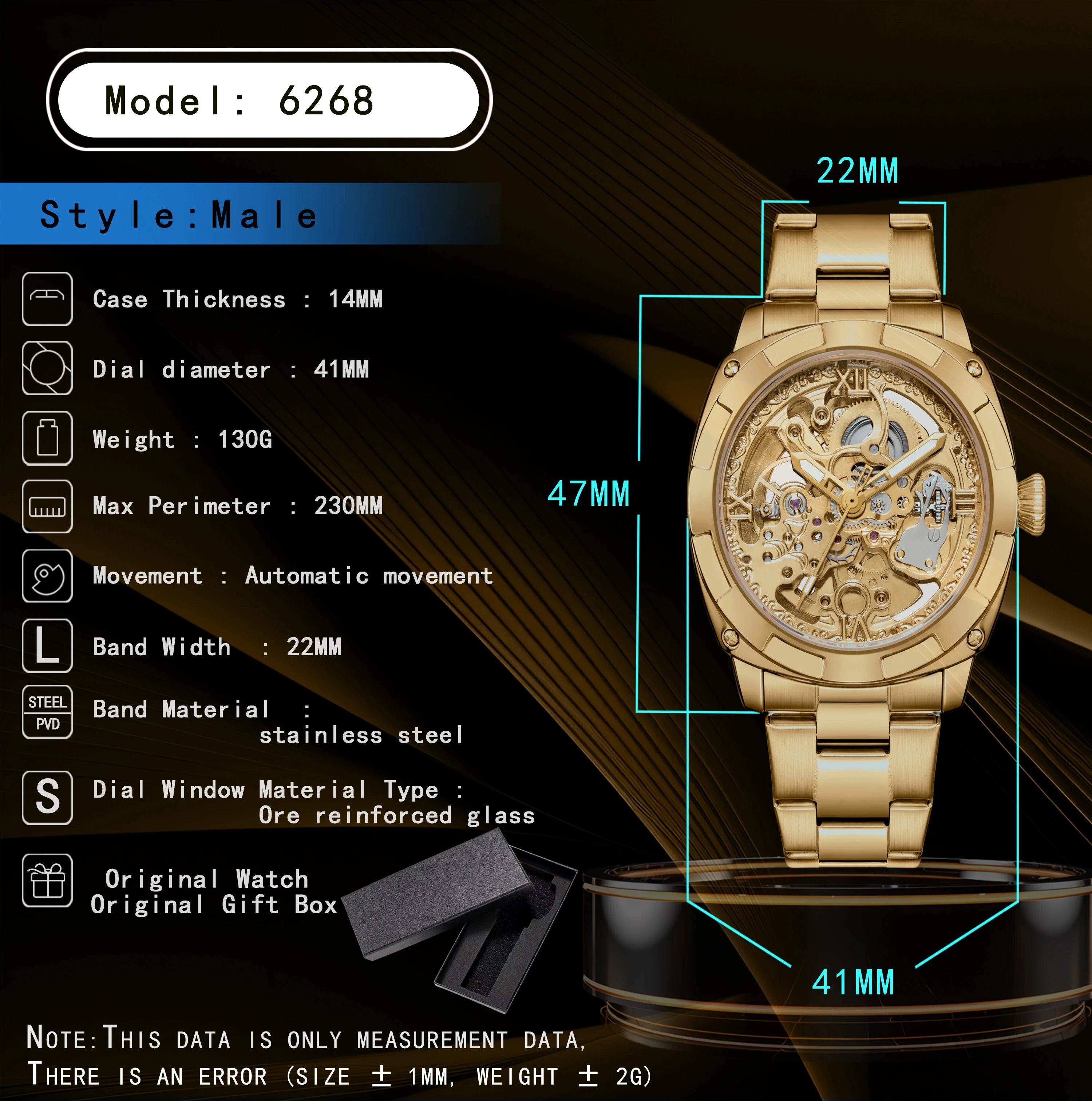 LONGLUX 2025New Men automatic mechanical watch luxury watches waterproof skeleton business  wholesale stainless steel gift watch