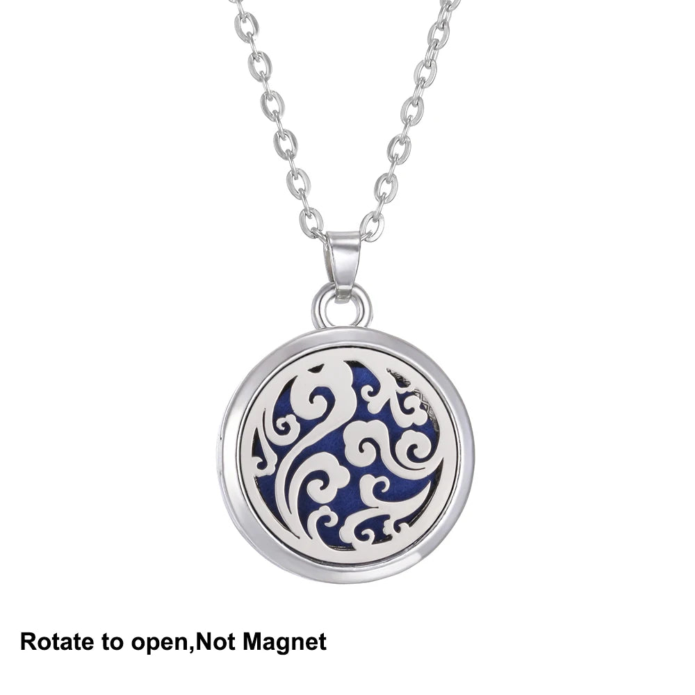 2023 New Aromatherapy Necklace Diffuser Pendant Aroma Jewelry Thread Rotate Open Locket Perfume Essential Oil Diffuser Necklace