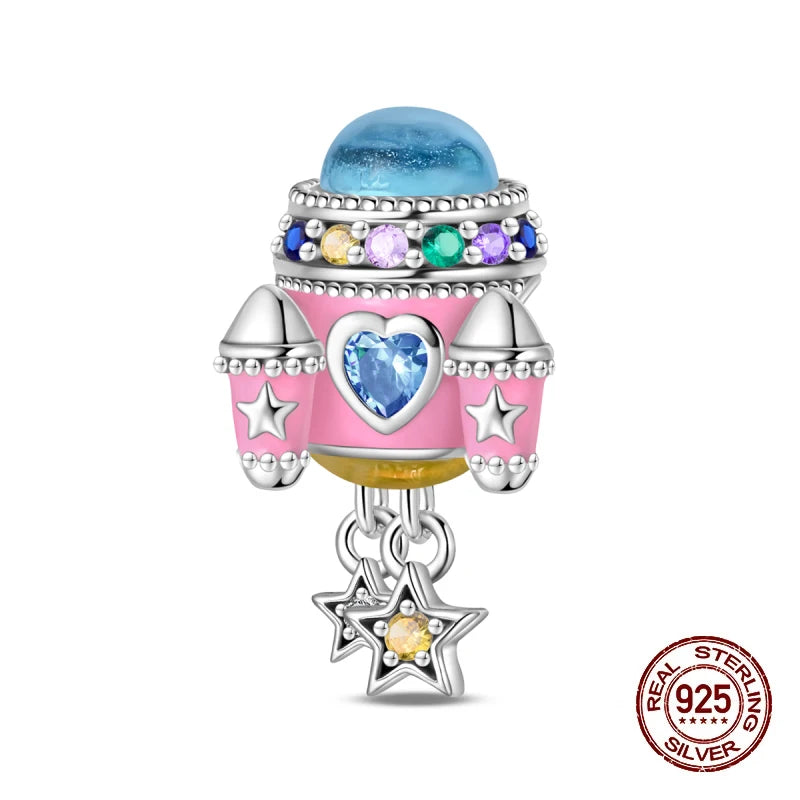 925 Sterling Silver Time Machine Trunk Travel Camera Charms Beads Fit 3mm 925 Original Bracelets DIY Jewelry Birthday Gift