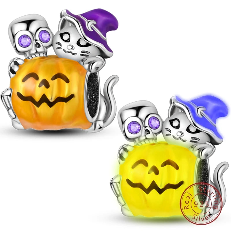 Halloween 925 Sterling Silver Design Charms Beads Pendants Suitable for Original Bracelet DIY Exquisite Making Jewelry