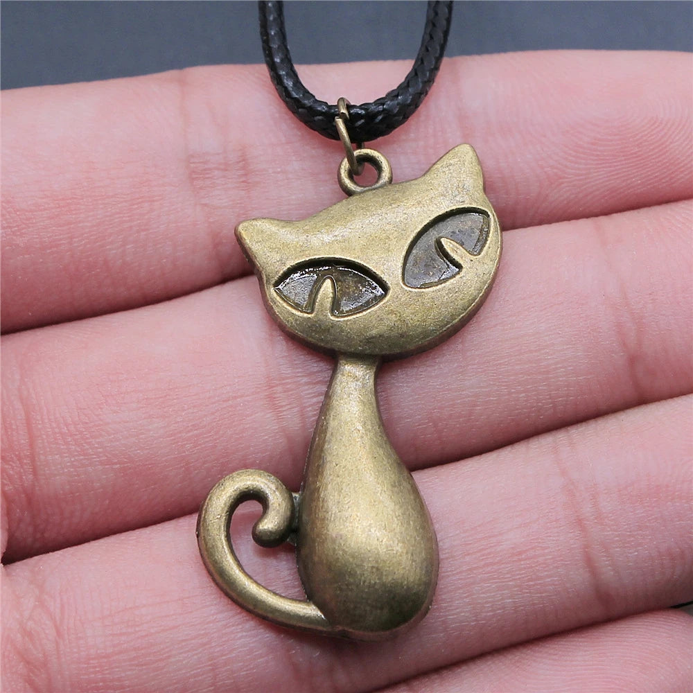 Animal Black Leather Necklace Elephant Wolf Dragon Horse Gecko Lizard Pendant Necklace For Women Men Boy Girls