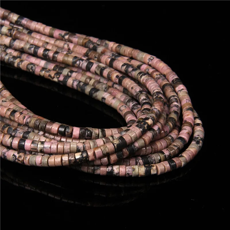 New Fashion Flat Disc Round Stone Bead 4x2MM Quartzs Imperial Agat Jaspers Loose Spacer Heishi Beads Jewelry Diy Accessories