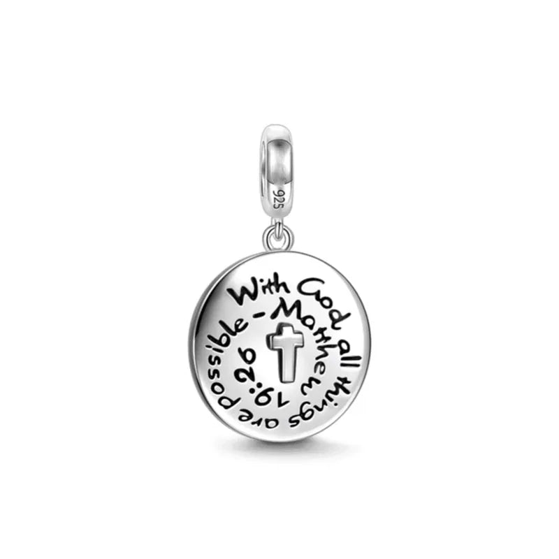 Fine religion series 925 Silver Jesus Bible Diy Bead cross Pendant Fit Original Bracelet Trinket Jewelry Figure Buddha Charm