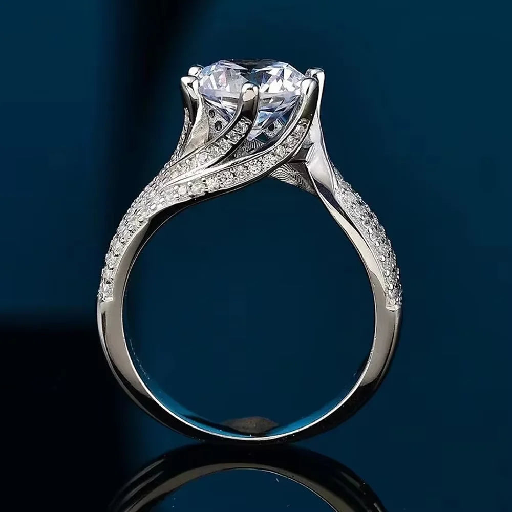 Serenity Day 5Ct Green Moissanite Ring Pass Tester Drill Pen Diamond S925 Sterling Silver Fine Jewelry For Luxury Wedding Gift