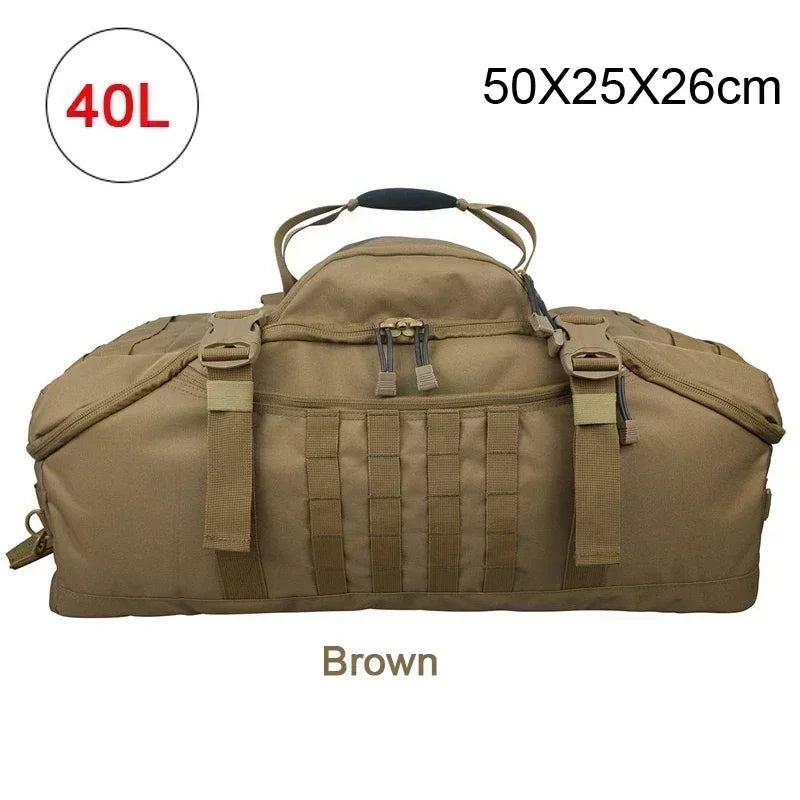 LQARMY 40L 60L 80L Men Sport Gym Bag Tactical Waterproof Backpack Sports Travel Bags Molle Camping Backpacks