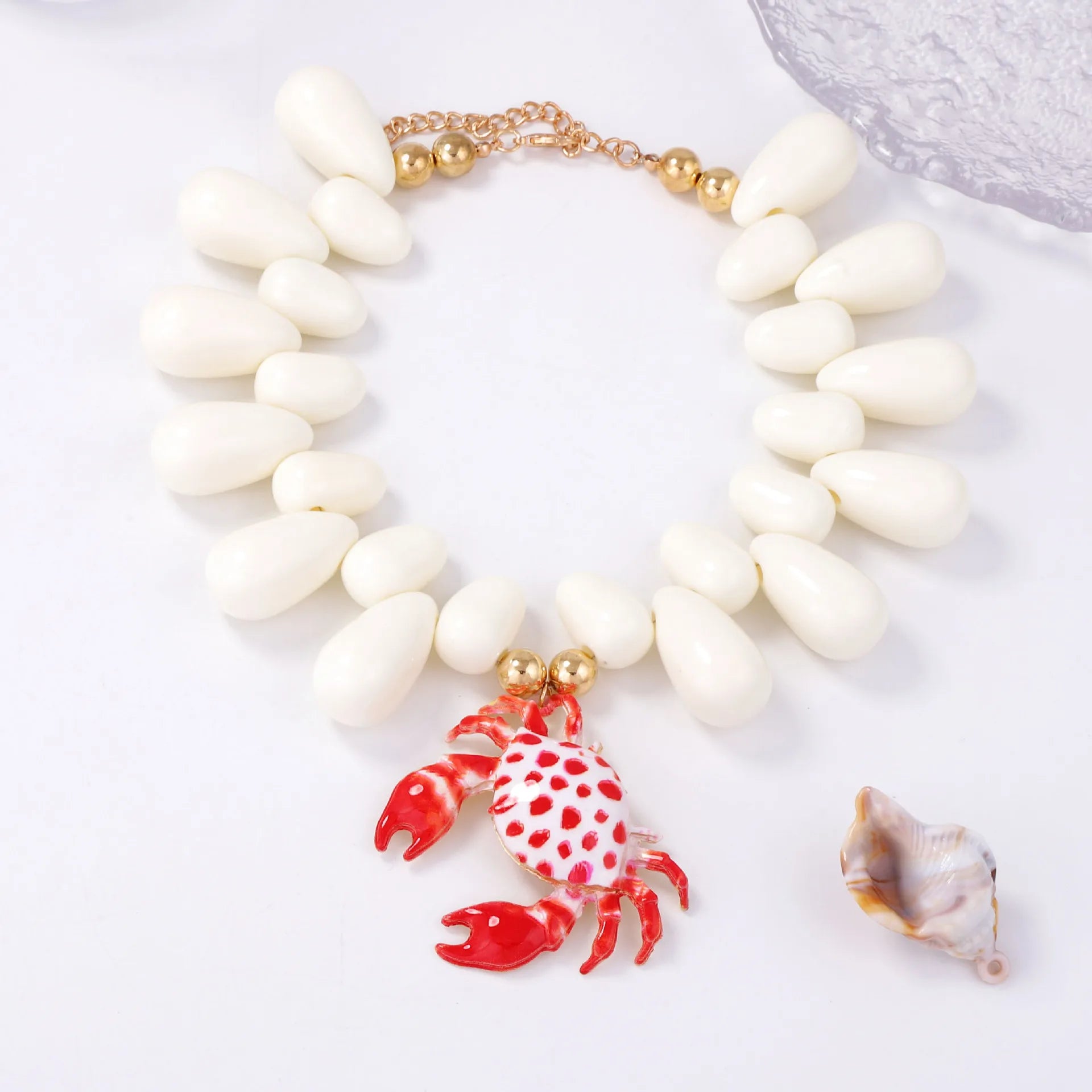 Beach Ocean Vacation Style Exaggerated Alloy Printed Crab Women's Necklace