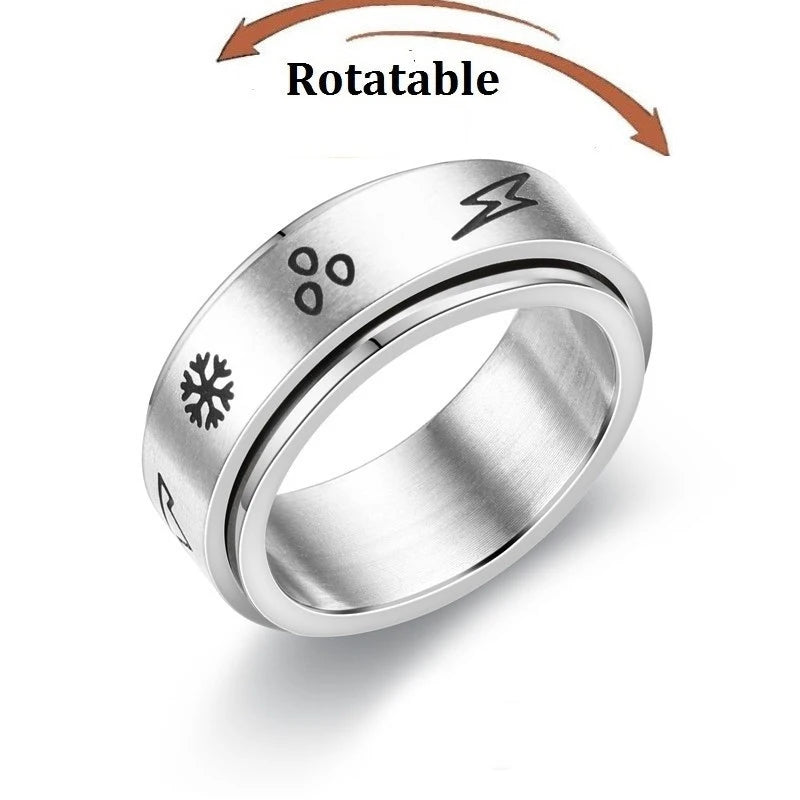 Silver Color Spinning Anxiety Rings for Men Women Star Moon Relaxing Ring 2025 Stainless Steel Anti Stress Rings Knuckle Jewelry