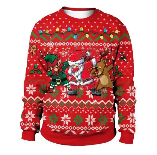 Clothing Wholesale Unisex Men Women 2026 Ugly Christmas Sweater Santa Elf Christmas Funny Fake Hair Sweater Autumn Winter Tops
