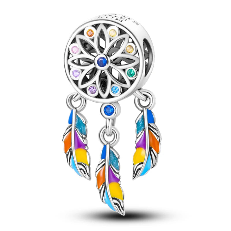 Hot Sale Charms Beads 925 Sterling Silver Pink Perfume Bottle Letter Luminous Firefly Tarot Card Beads Fit DIY Bracelets Jewelry - Madeinsea©