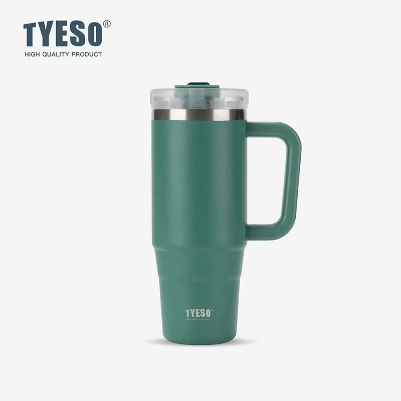 Tyeso Stainless Steel Vacuum Flask Double Wall Insulated Thermos Bottle Hot/Cold Travel Mug Leak-Proof Car Coffee Water Bottle