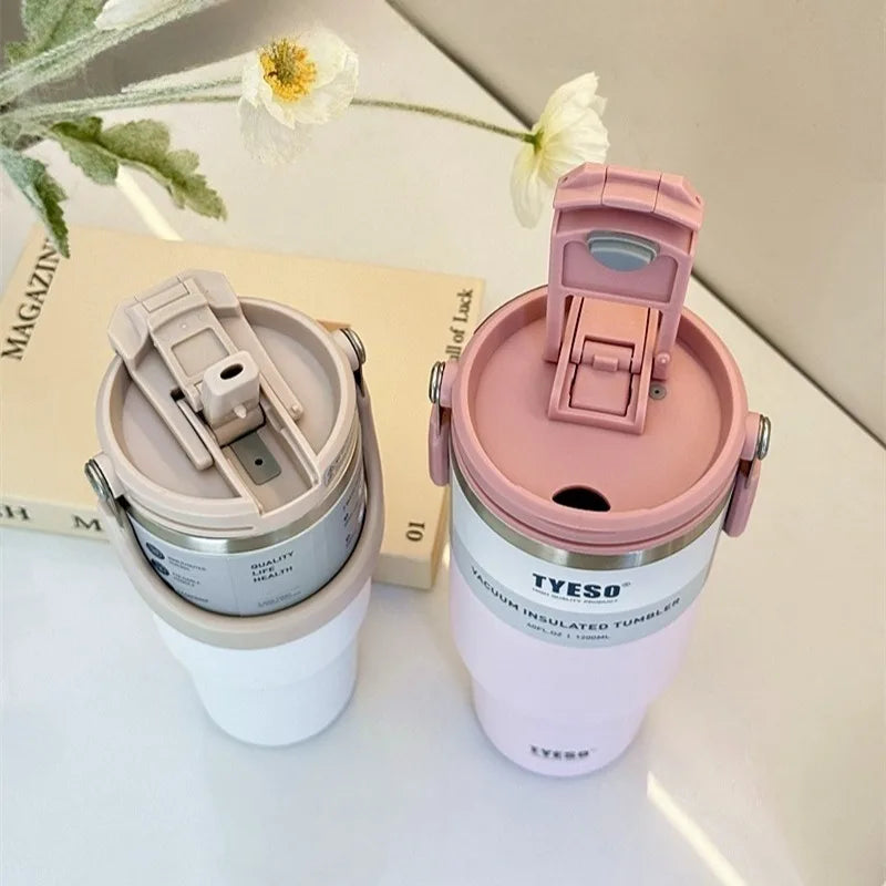 Tyeso Stainless Steel Coffee Cup Cold And Hot Double-layer Insulated Cup Tumbler Thermo Water Bottle Car Travel Mug Vacuum Cup - Madeinsea©