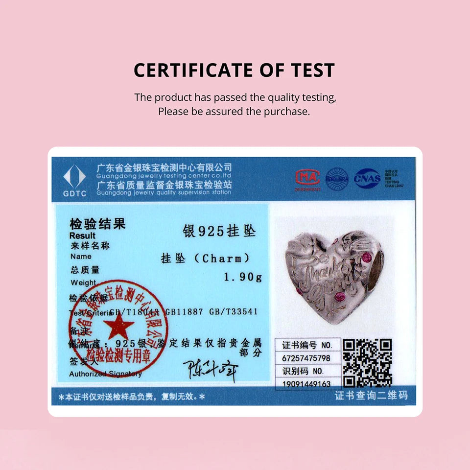 Bamoer 925 Sterling Silber Thanksgiving Truthahn Anhänger mit roten Herzperlen für Damen Armband Accessoires DIY Weihnachtsgeschenk