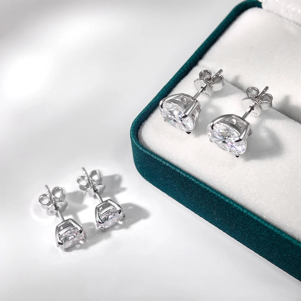 Serenity 1-4ct Oval Moissanite Earrings for Women Gift S925 Sterling Silver Jewelry Sparkling Lab Diamond Wedding Stud Earrings