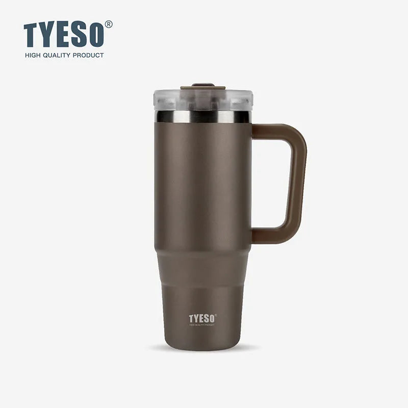 Tyeso Stainless Steel Vacuum Flask Double Wall Insulated Thermos Bottle Hot/Cold Travel Mug Leak-Proof Car Coffee Water Bottle