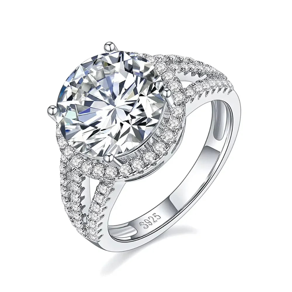 Serenity 5ct D Color Moissanite Rings For Women Men 100% S925 Sterling Silver Plated 18K Lab Diamond Wedding Eternity Rings GRA