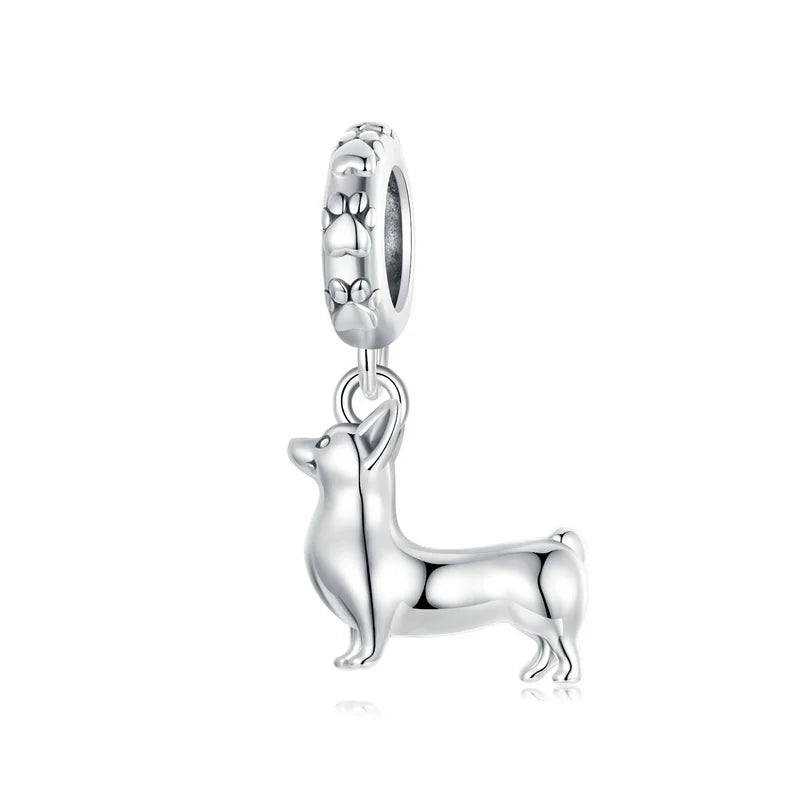 WOSTU 100% 925 Sterling Silver Cute Kitty Black Cat Charms Animal Bead for Women Fit Original DIY Bracelet Necklace Jewelry Gift