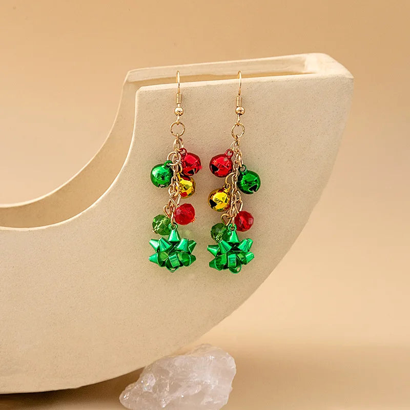 New Trendy Delicate Christmas Tree Earrings For Women Colorful Beads Stars Santa Claus Snowman Drop Earring Girl Christmas Gifts