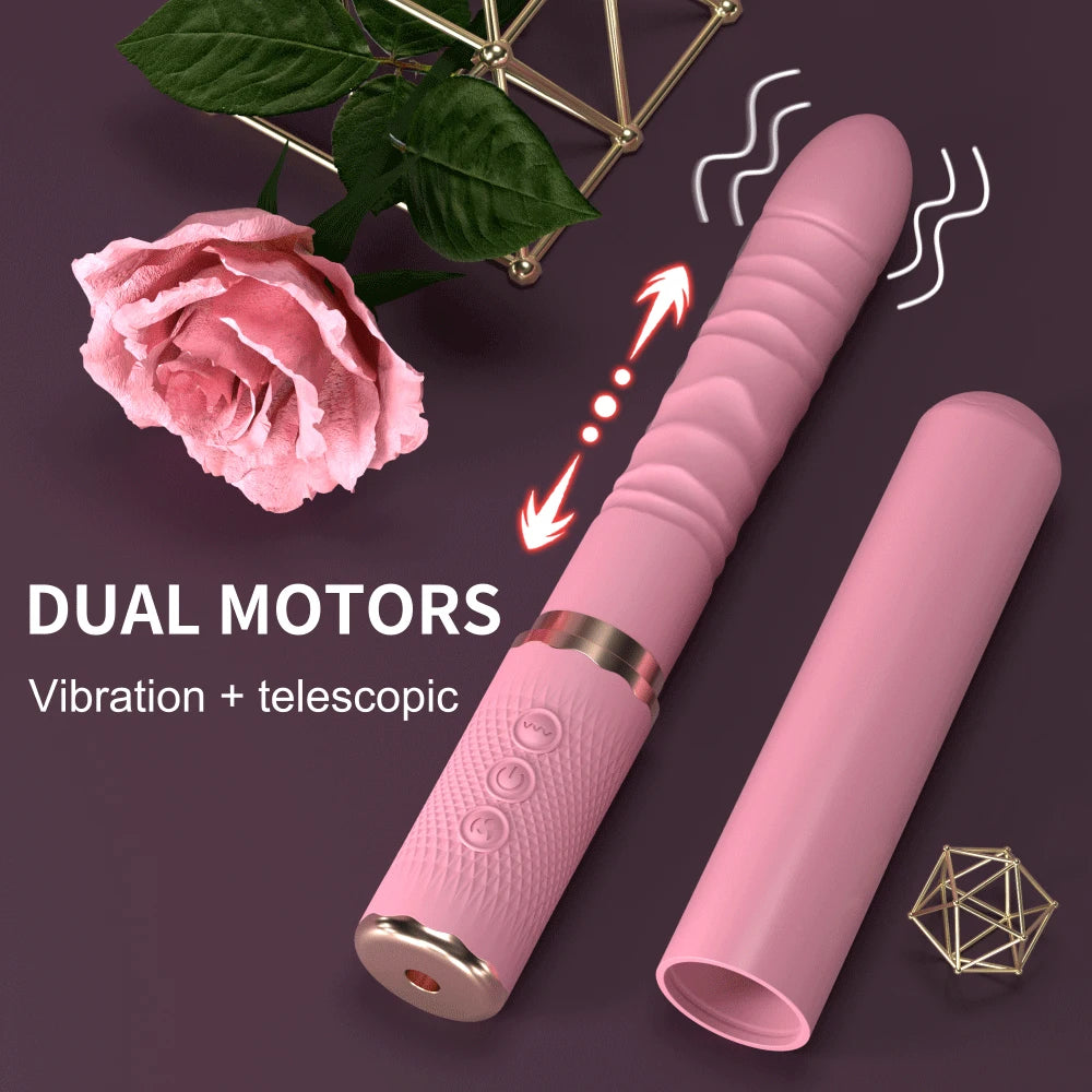 Dual motor Realistic Thrusting Dildo Vibrator With Heating,10 mode Sex Toys Vibrator Clitoral Stimulator For Anal Stimulation