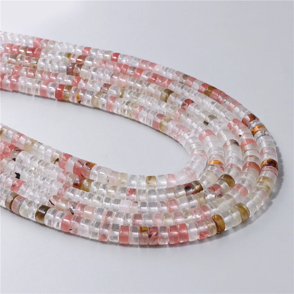 Natural Flat Round Disc Beads 6x3mm Sea Sediment Amethysts Rondelle Spacer Stone Bead For Jewelry Making DIY Bracelet Earrings