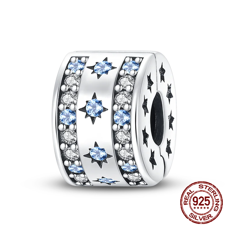 Breloque en argent sterling 925 représentant la lune, l'étoile, l'avion, l'espace, série bleue, compatible avec les bracelets Pandora originaux, bijoux à offrir