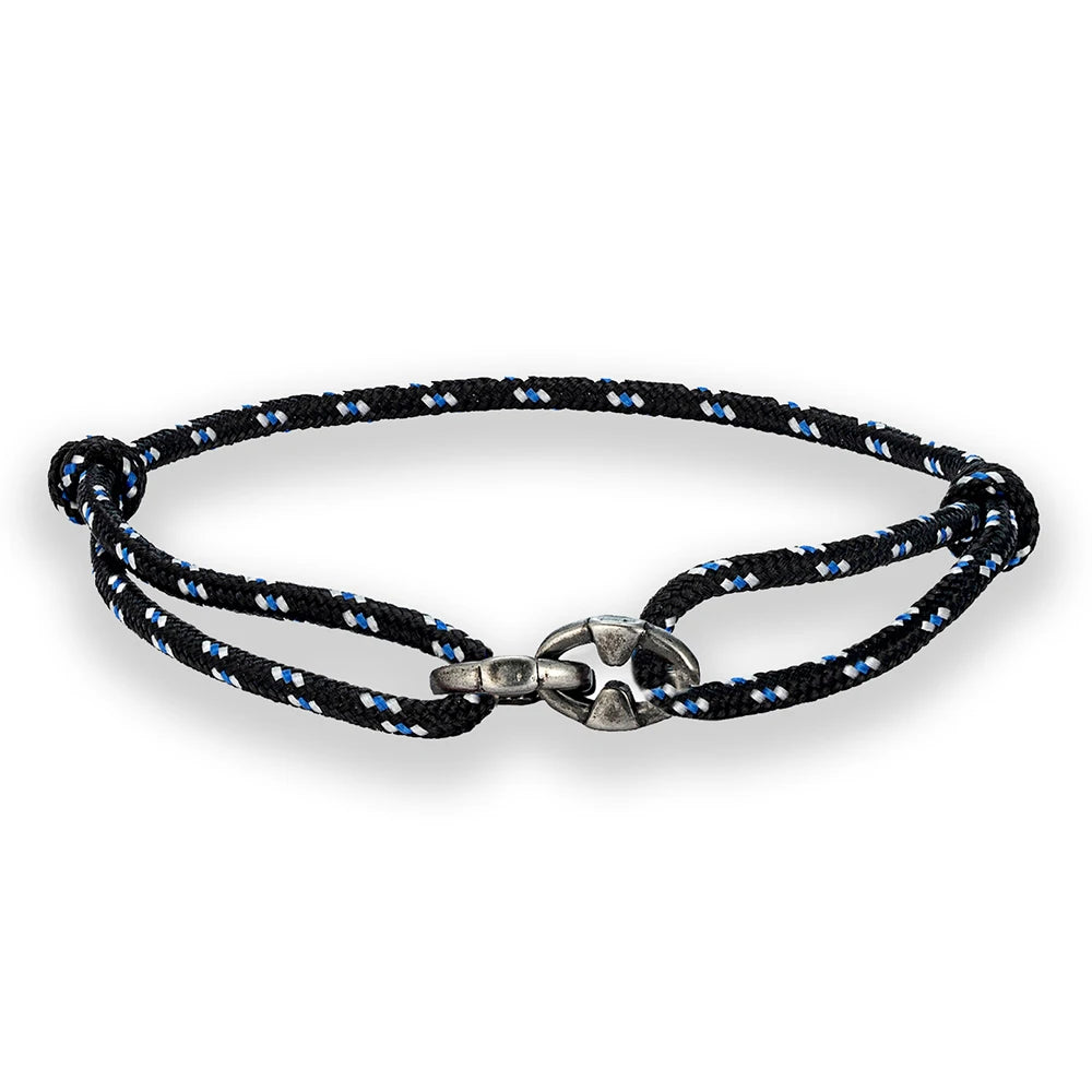 MKENDN Locomotive Vintage Oxidized Black Thorn Barbs Chain Waterproof Thin Nylon Rope Bracelet Adjustable Bracelet Mens Gifts