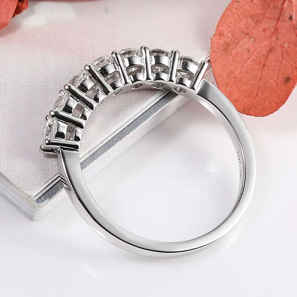 Serenity 3mm D Moissanite Rings for Women Wedding Gift S925 Sterling Silver Jewelry Lab Diamond Row Rings Plated 18K Wholesale