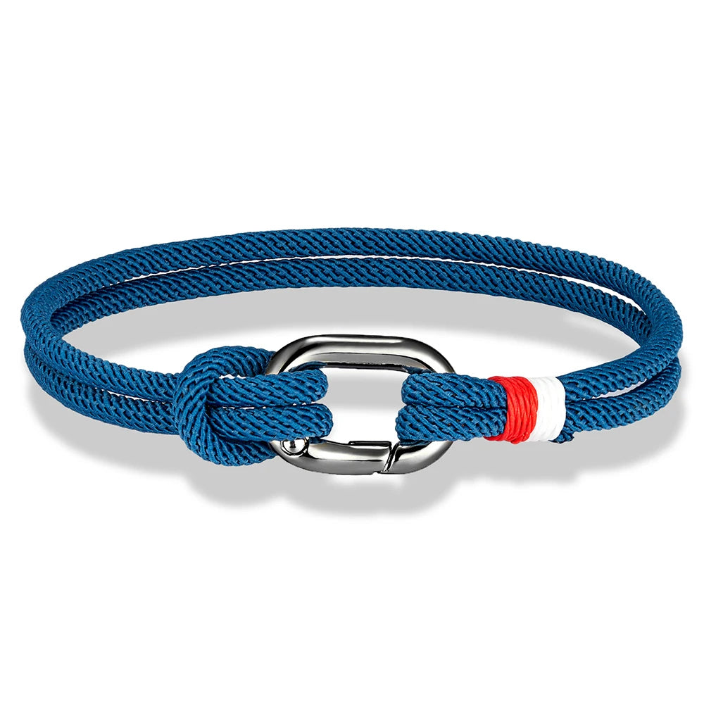 MKENDN Sport Style Handmade Braided 3mm Rope Bracelet Oval spring buckle Bracelet Couple Gift Leisure Accessories Homme Pulseria