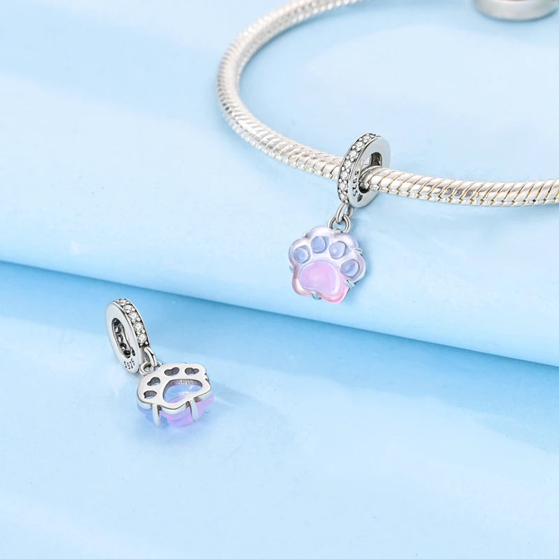 Magical 100% 925 Sterling Silver Glass Flower Butterfly Charms Beads Fit 3mm 925 Original Bracelets DIY Party Jewelry Gifts