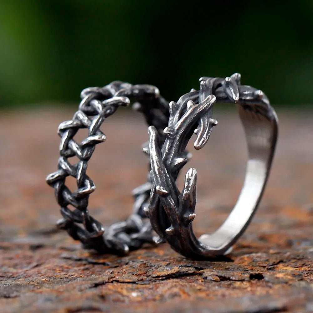 2024 New Personality 316L Stainless Steel Irregular Thorns Couple Ring Retro Finger Anels For Man Women Lovers Jewelry Gift