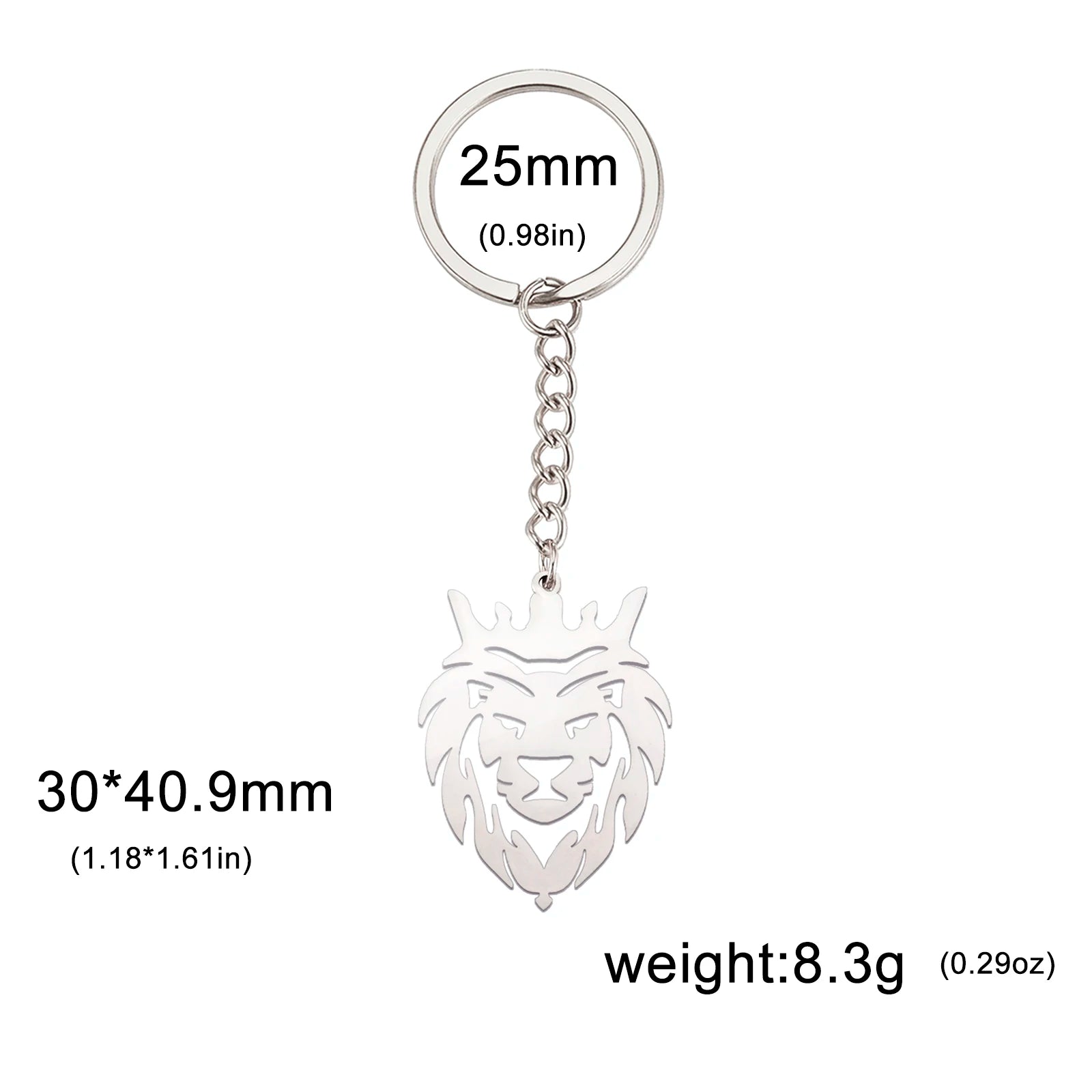 Dreamtimes Fashion Hollow Out Punk Lion Keychain Animal Car Backpack Accessories Fashion Jewelry Gifts