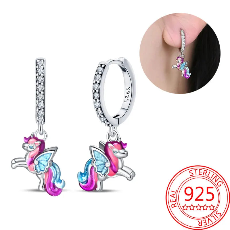 Hot Sale Bee Earrings For Girl Lovely Yellow Black Dancing Bee Happy S925 Hoop Earrings Birthday Gift Silver Jewelry