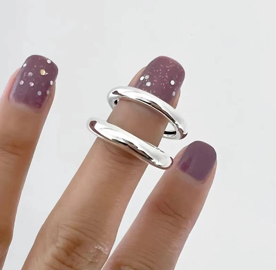 925 Sterling Silver Geometric Unique Double Lines Rings for Women Bohemian Adjustable Open Vintage Ring For Party Birthday Gift - Madeinsea©