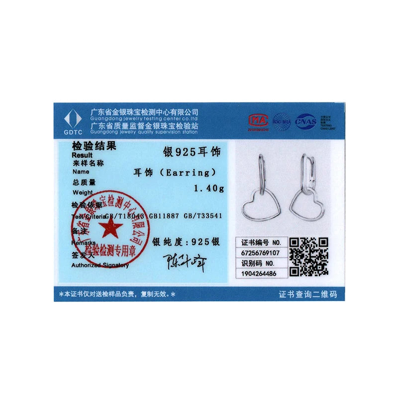 WOSTU Original 925 Sterling Silver Heart Drop Earrings U Hoop Plated gold Minimalist For Women Birthday Party Gift Fine Jewelry