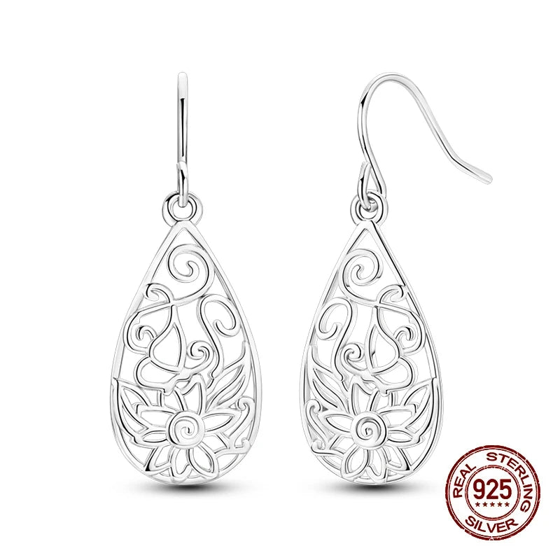 New Style 925 Sterling Silver Gemstone Lucky Four Leaf Clover Earrings Eardrop Simple Fine Jewelry Women Fashion Party Gift