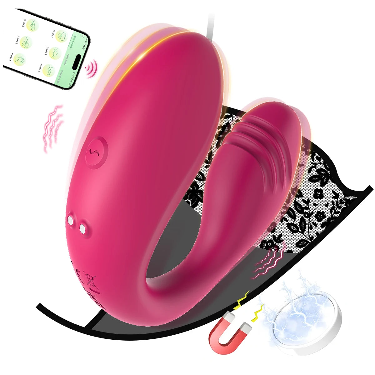 vibrating machine sex Vibromasseur pour Femme avec Commande à Distance par Application - 9 Modes  de Vibration main image 1
