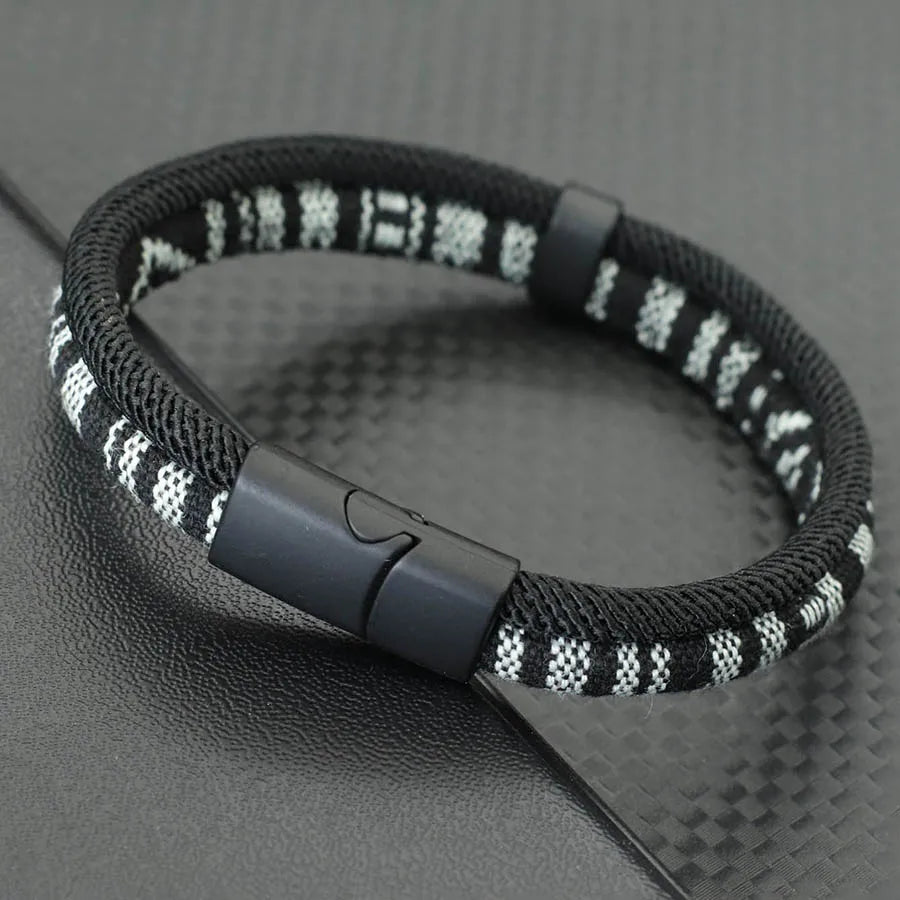 5 Colors Ethnic Rope Bracelet For Men Bilayer Detachable Magnet Buckle Wrap Braslet Bangle Grade A Fabric Braclet Pulsera Tela