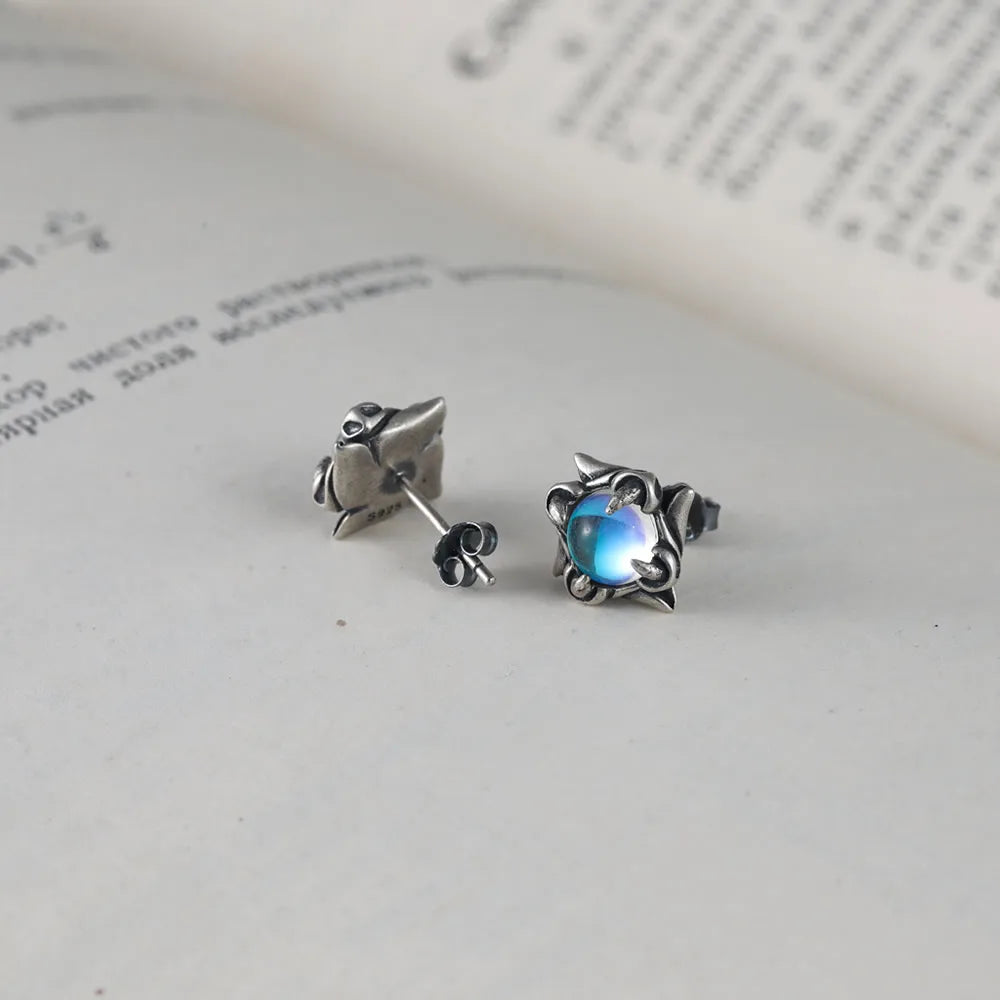 MKENDN Gothic Style 100% 925 Sterling Silver Creative Retro Evil Claws Eyes Stud Earring For Men Women Punk Street Jewelry
