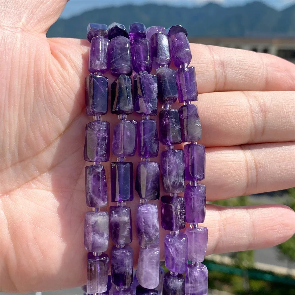 Natural Irregular Cylinder Stone Bead Charoite Amethyst Apatite Loose Charm Beads For Reiki Jewelry Making Bracelet Necklace DIY - Madeinsea©