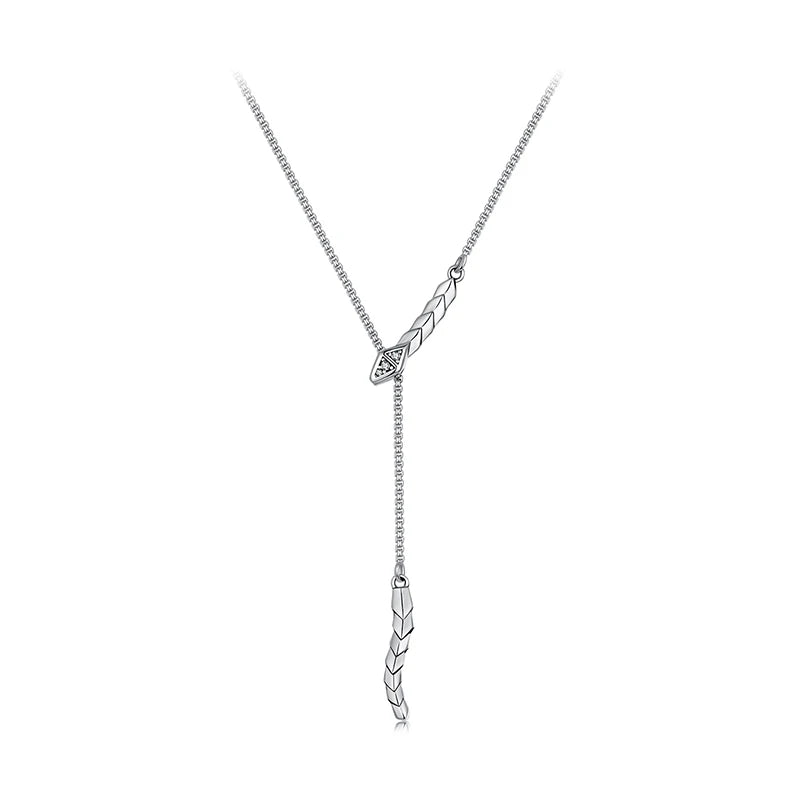 BAMOER 925 Sterling Silver Snake Pendant Necklace Gothic Jewelry Silver Animal Snake Necklaces for Women BSN423
