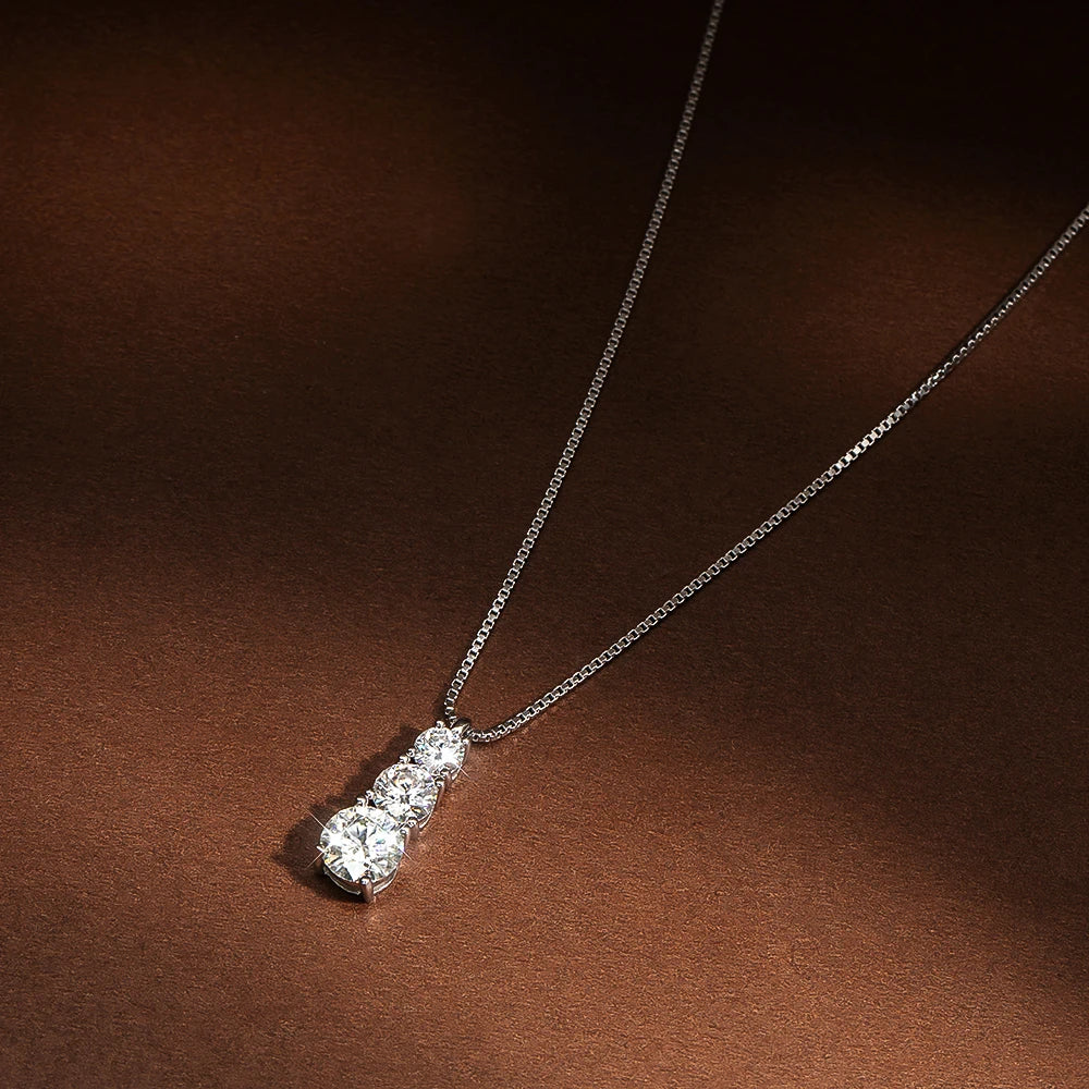 Serenity 1.8ct D Moissanite Pendant Necklace Women Gift S925 Sterling Silver Jewelry Sparkling Lab Diamond Neck Chain Plated 18K - Madeinsea©