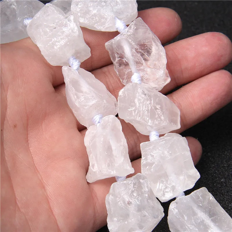 Rough Rose Quartzs Amethysts Raw Bead Freeform Irregular Lapis Lazuli Amazonite Mineral Beads For Jewelry Craft Handmade 20-30mm