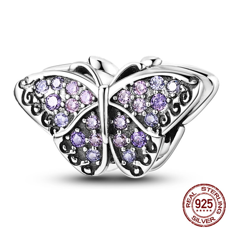 Schmetterling Blume Tier Perlen Fit Pandora Original armband charms Silber 925 Halskette pendientes mujer für Frauen Schmuck machen