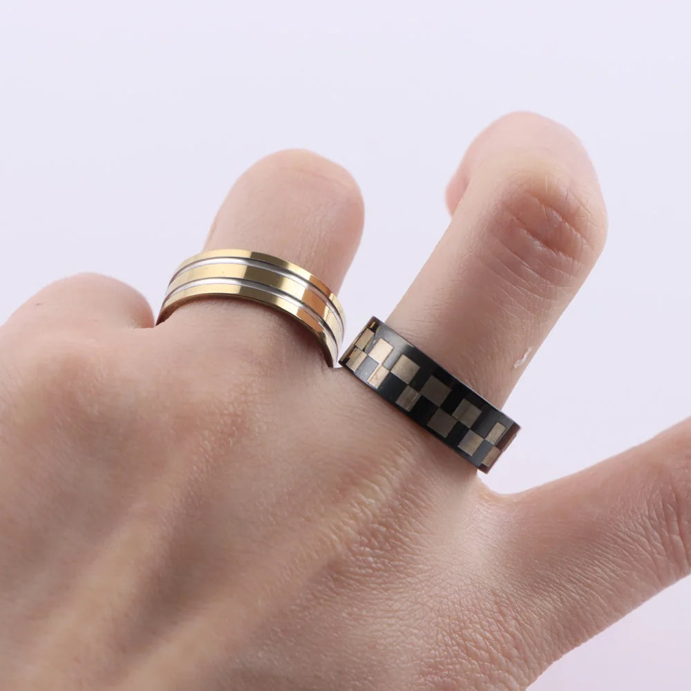 20 Teile/los Mode Herz Streifen Edelstahl Liebe Ringe Für Männer Frauen Mischen Stil Party Geschenke Schmuck Zubehör