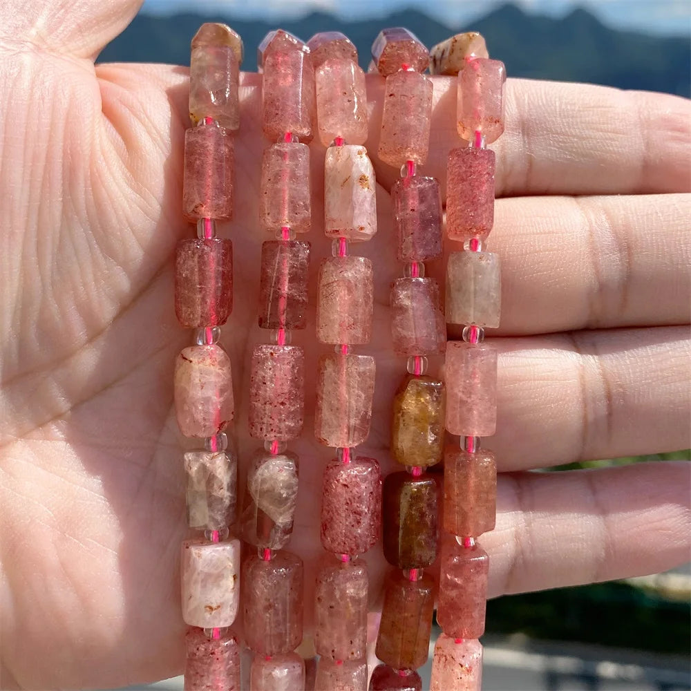 Natural Irregular Cylinder Stone Bead Charoite Amethyst Apatite Loose Charm Beads For Reiki Jewelry Making Bracelet Necklace DIY - Madeinsea©