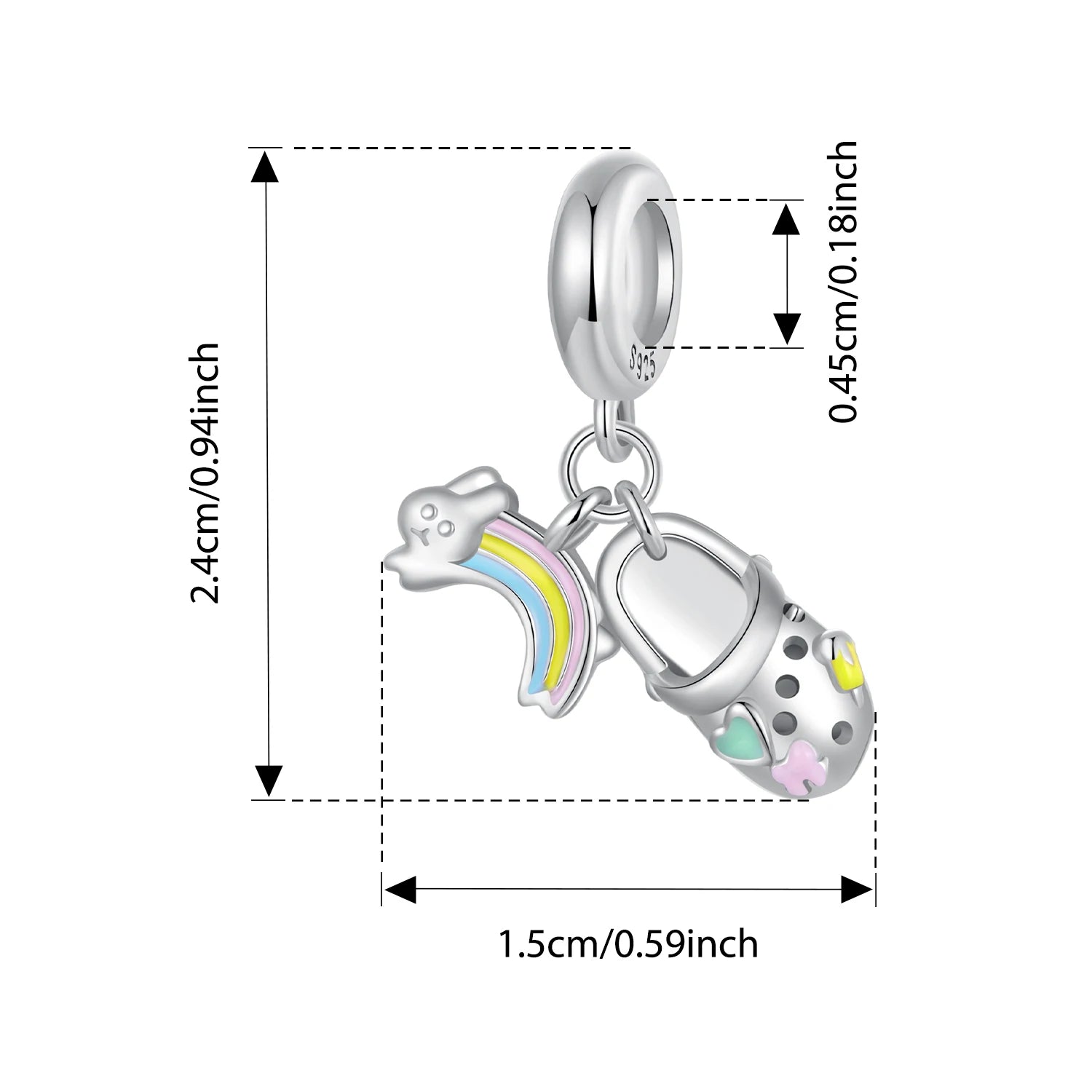 BISAER 925 Sterling Silver Pink FireworkAs Castle Pendant Game Consoles Suitable Charm Bead Fit Women DIY Bracelet Fine Jewelry