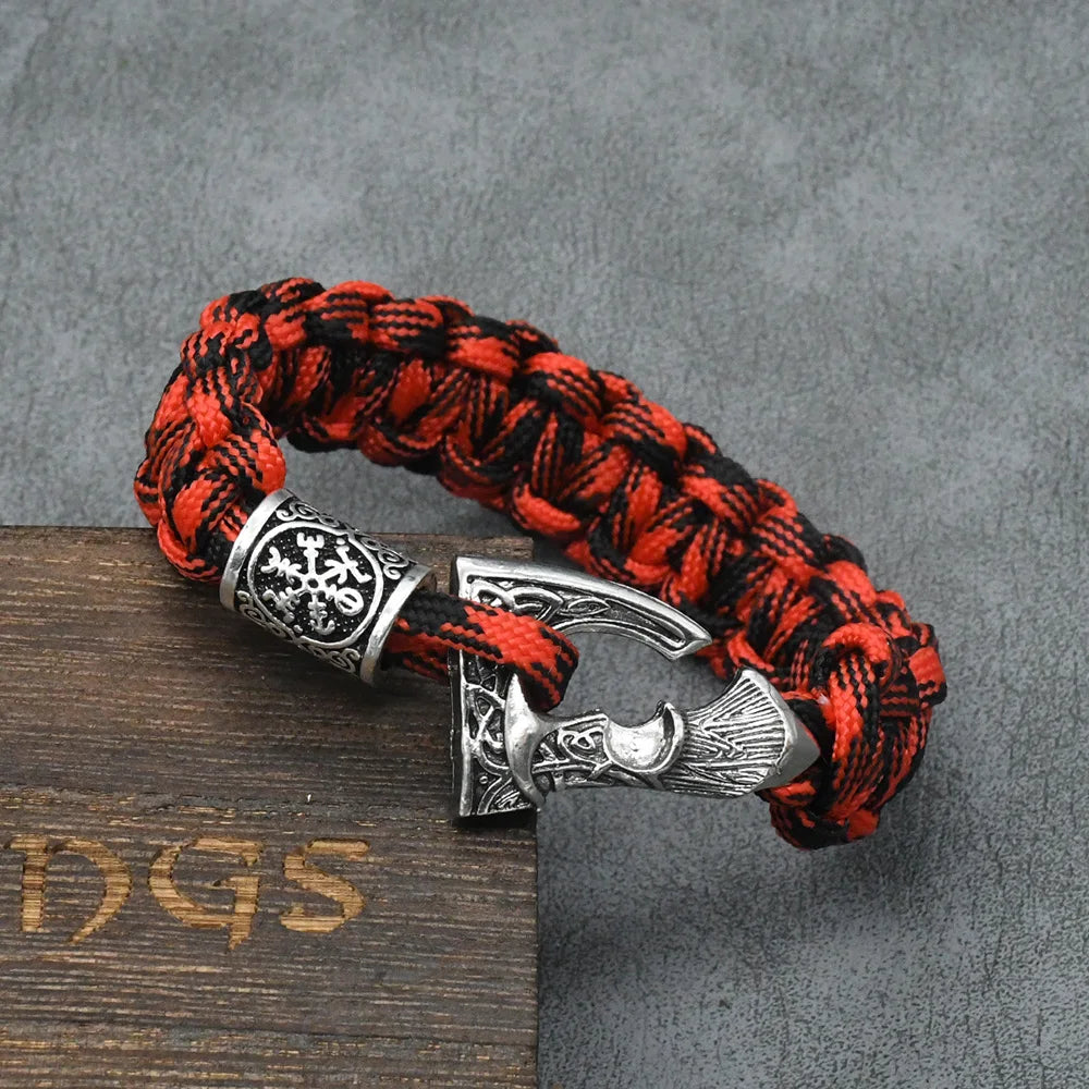 Bracelets de perles de la Trinité avec runes vikings nordiques pour hommes, marteau Mjolnir, paracorde, hache slave Perun, bracelet amulette, bijoux faits à la main pour hommes