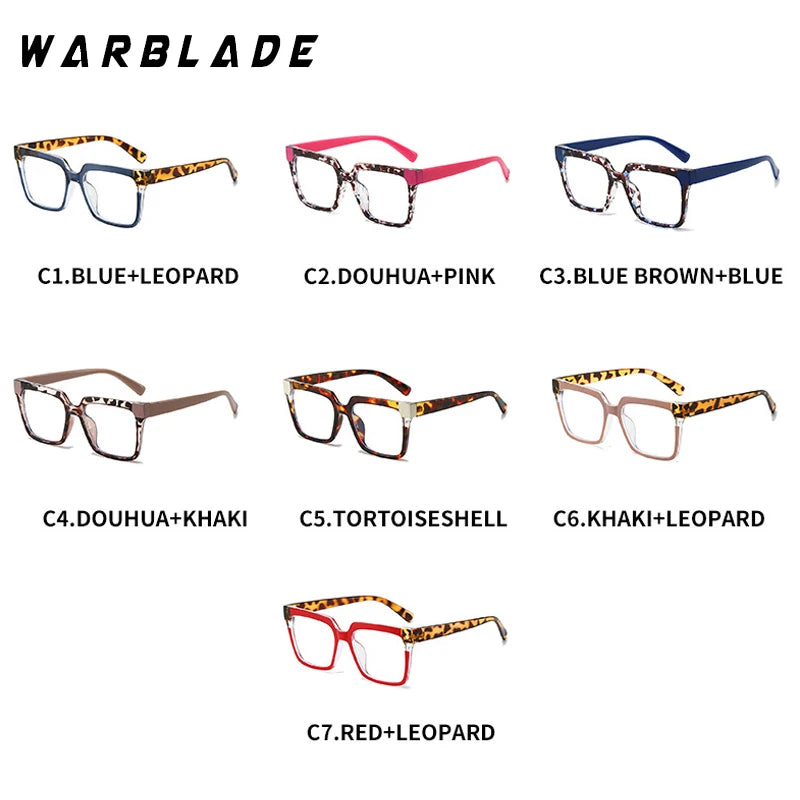2025 TR90 Millennium Damen Quadratische Brille Bunter Rahmen Mode Polygon Klar Anti Blaues Licht Brillen Männer Optischer Leopardenrahmen